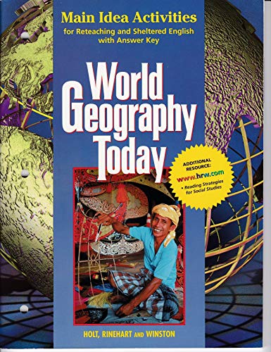 Beispielbild fr Main Idea Activities for Reteaching and Sheltered English with Answer Key World Geography Today zum Verkauf von Bookmans