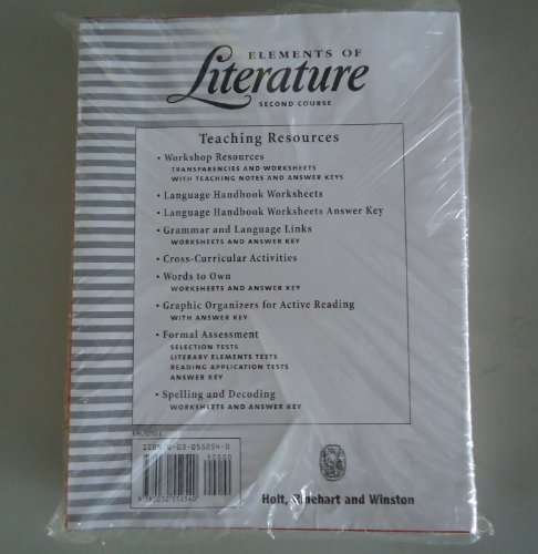 Teaching Resources Package Elements of Literature Second Course (9780030552540) by Holt, Rinehart And Winston, Inc.