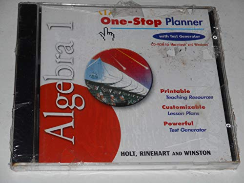 1-Stop Planner CD-R Alg 1 2001 (9780030553370) by Holt, Rinehart And Winston, Inc.