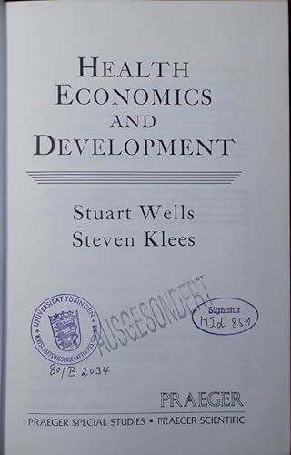 Stock image for Health Economics and Development for sale by Better World Books Ltd