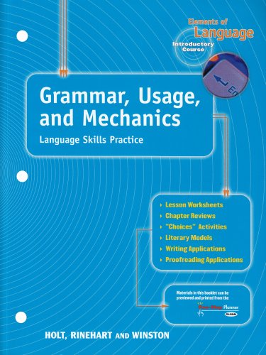 9780030563492: Grammar, Usage, and Mechanics: Language Skills Practice for Chapters 10-24