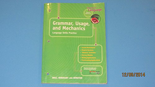 Imagen de archivo de Elements of Language: Grammar, Usage, and Mechanics: Languages Skills Practice First Course a la venta por ThriftBooks-Atlanta