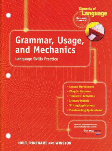 9780030563522: Holt Elements of Language: Grammar, Usage and Mechanics Language Skills Practice Grade 8 (Elements of Language, Second Course)