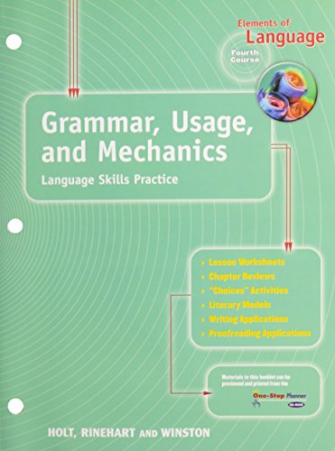 Immagine dell'editore per Elements of Language: Grammar, Usage, and Mechanics: Languages Skills Practice Fourth Course venduto da SecondSale