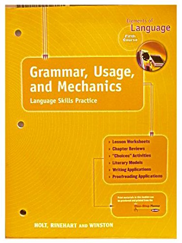 9780030563560: Grammar Usage and Mechanics: Language Skills Practice Fifth Course