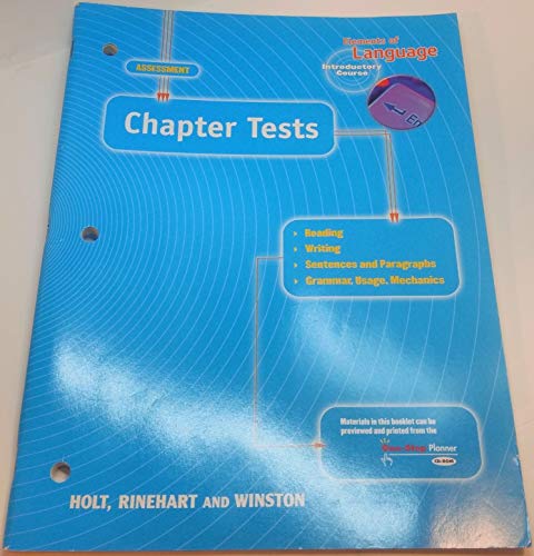 9780030563775: Chapter Tests: Elements of Language Introductory Course