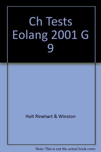 Chapter Tests (Elements of Language, 3rd Course, Grade 9) (9780030563812) by Holt, Rinehart And Winston, Inc.