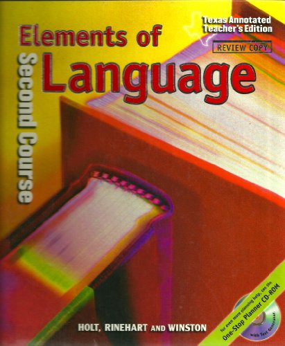 Imagen de archivo de Elements of Literature: 2nd Course: Annotated Teacher's Edition: 2000 Hardcover a la venta por HPB-Red
