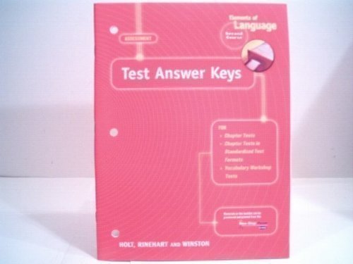 Stock image for Elements of Language - Second Course - ASSESSMENT (Test Answer Keys) for sale by Allied Book Company Inc.