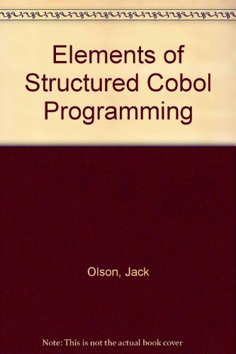 Imagen de archivo de Elements of Structured Cobol Programming a la venta por HPB-Red