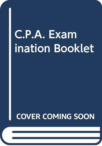 C.P.A. Examination Booklet (9780030580871) by Davidson, Sidney