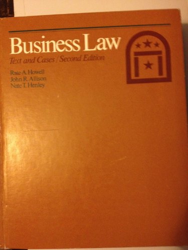 9780030581113: Business law: Text and cases