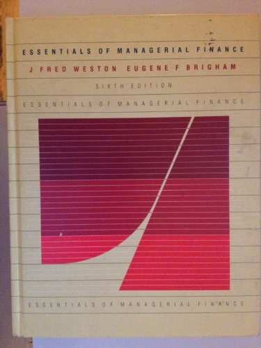 Beispielbild fr Essentials of Managerial Finance zum Verkauf von Better World Books