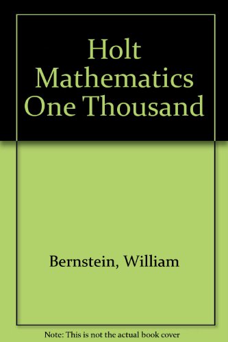 Stock image for Holt Mathematics One Thousand for sale by HPB-Red