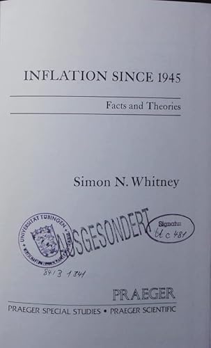 Stock image for Inflation since 1945 : Facts and Theories for sale by Better World Books