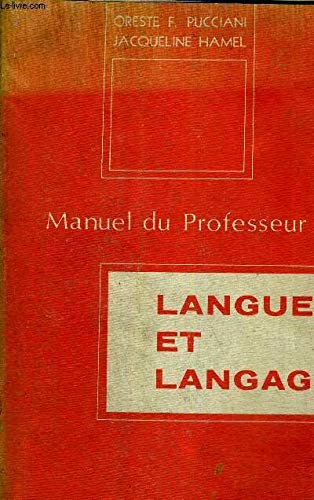 9780030618703: Langue Et Langage