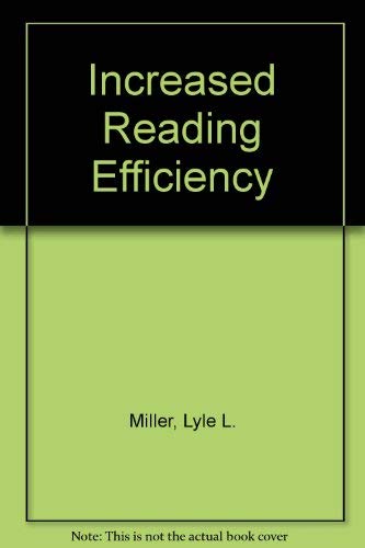 Beispielbild fr Increasing Reading Efficiency zum Verkauf von Wonder Book