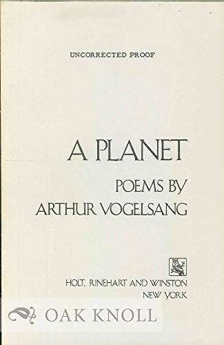 Beispielbild fr A planet: Poems zum Verkauf von Booksavers of Virginia