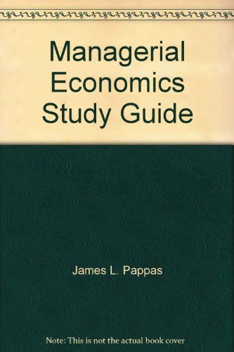 Imagen de archivo de Managerial Economics Study Guide a la venta por Once Upon A Time Books