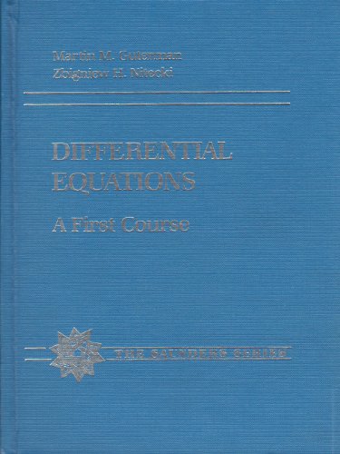 Beispielbild fr Differential Equations: A First Course (The Saunders series) zum Verkauf von Ergodebooks