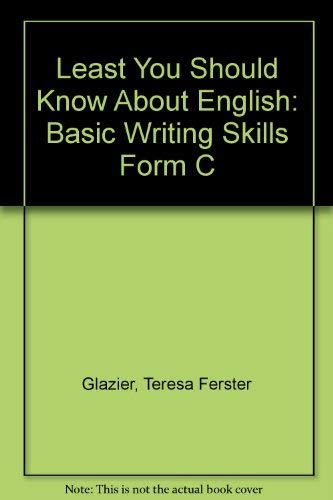 Stock image for Least You Should Know About English: Basic Writing Skills Form C for sale by Wonder Book