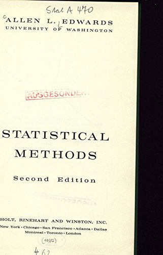 Beispielbild fr Statistical Methods zum Verkauf von Better World Books