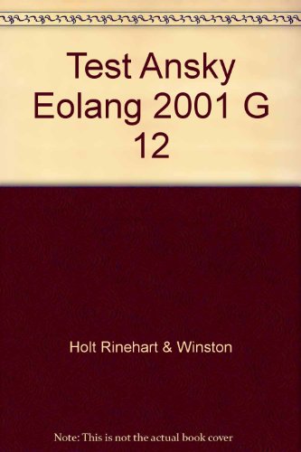 Stock image for Test Ansky Eolang 2001 G 12 for sale by Allied Book Company Inc.