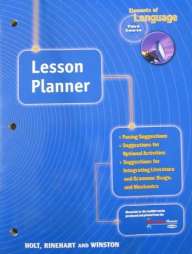 Immagine dell'editore per Elements of Language Third Course (LESSON PLANNER) [Paperback] HOLT, RINEHART AND WINSTON venduto da GridFreed