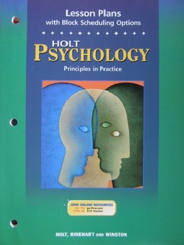 Beispielbild fr Psychology Principles in Practice Lesson Plans with Block Scheduling Options zum Verkauf von Allied Book Company Inc.