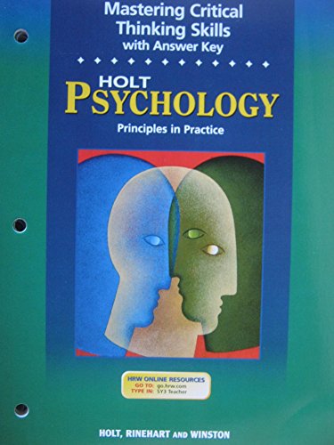 Beispielbild fr Holt Psychology: Principles in Practice: Mastering Critical Thinking Skills zum Verkauf von HPB-Red
