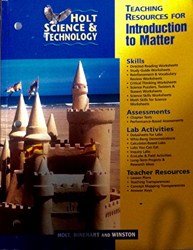 Beispielbild fr Teaching Resources for Introduction to Matter (Holt Science & Technology) zum Verkauf von Booksavers of MD