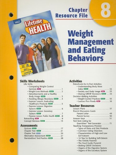 Stock image for Holt Lifetime Health Chapter 8 Resource File: Weight Management and Eating Behaviors for sale by Iridium_Books