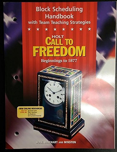 Beispielbild fr Block Scheduling Handbook with Team Teaching Strategies (Call to Freedom Beginnings to 1877) zum Verkauf von Better World Books