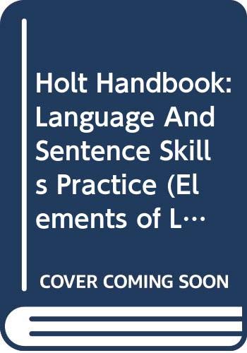 9780030653025: Holt Handbook: Language And Sentence Skills Practice