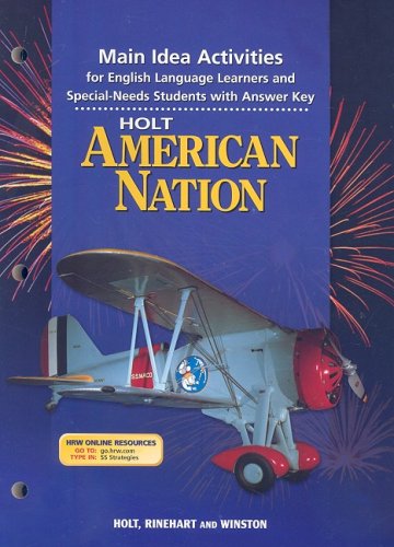 Beispielbild fr The Holt American Nation Main Idea Activities: For English Language Learners and Special-Needs Students zum Verkauf von Nationwide_Text
