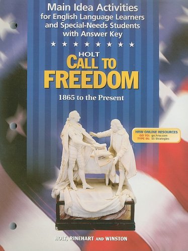 9780030657245: Call to Freedom Grade 7 Main Idea Activities 1865 to Present: Call to Freedom 1865 to Present