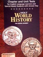 Stock image for World History : The Human Journey - Chapter and Unit Tests/English for sale by Better World Books
