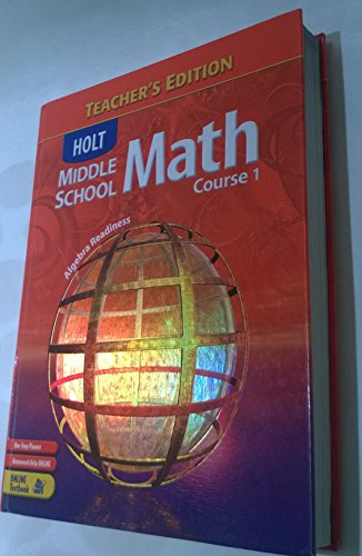 Imagen de archivo de Holt Middle School Math, Course 1, Teachers Edition a la venta por Goodwill Southern California