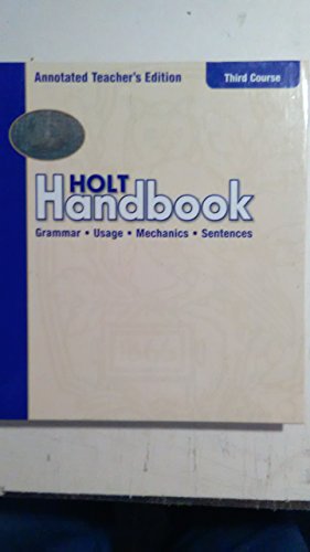9780030661372: Holt Handbook: Grammar Usage Mechanics Sentences, Third Course, Teacher's Annotated Edition