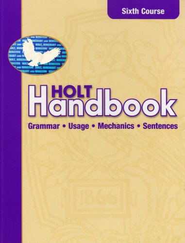 Beispielbild fr Holt Handbook: Grammar, Usage, Mechanics, Sentences, 6th Course [Hardcover] John E Warriner zum Verkauf von AFFORDABLE PRODUCTS