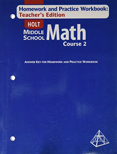 holt mathematics course 2 homework and practice workbook answer key
