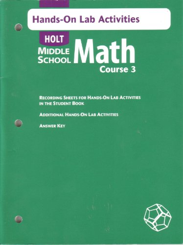 Stock image for Holt Middle School Math: Course 3 - Hands-On Lab Activites with Answer Key for sale by Nationwide_Text