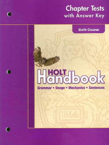 9780030664090: Holt Handbook Chapter Tests with Answer Key, Sixth Course