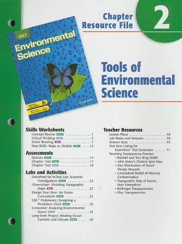 Stock image for Holt Environmental Science Chapter 2 Resource File: Tools of Environmental Science for sale by Allied Book Company Inc.