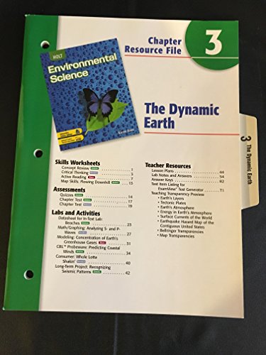 Beispielbild fr Holt Environmental Science Chapter 3 Resource File: The Dynamic Earth zum Verkauf von Allied Book Company Inc.