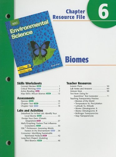 Stock image for Holt Environmental Science Chapter 6 Resource File: Biomes for sale by Iridium_Books