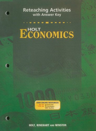 9780030666643: Holt Economics Reteaching Activities with Answer Key