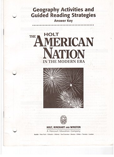 Beispielbild fr Geography Activities and Guided Reading Strategies: Holt American Nation in the Modern Era - Answer Key zum Verkauf von Booksavers of MD