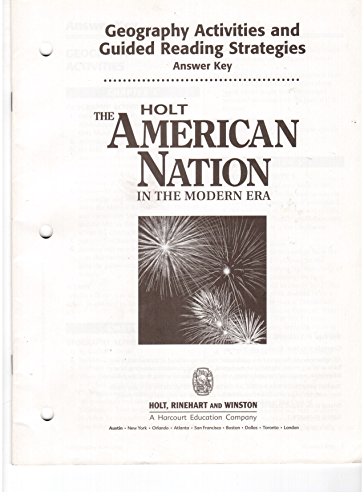 Stock image for Geography Activities and Guided Reading Strategies: Holt American Nation in the Modern Era - Answer Key for sale by Booksavers of MD