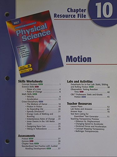 Imagen de archivo de Physical Science Motion Chapter 10 Resource File [Paperback] by a la venta por Nationwide_Text